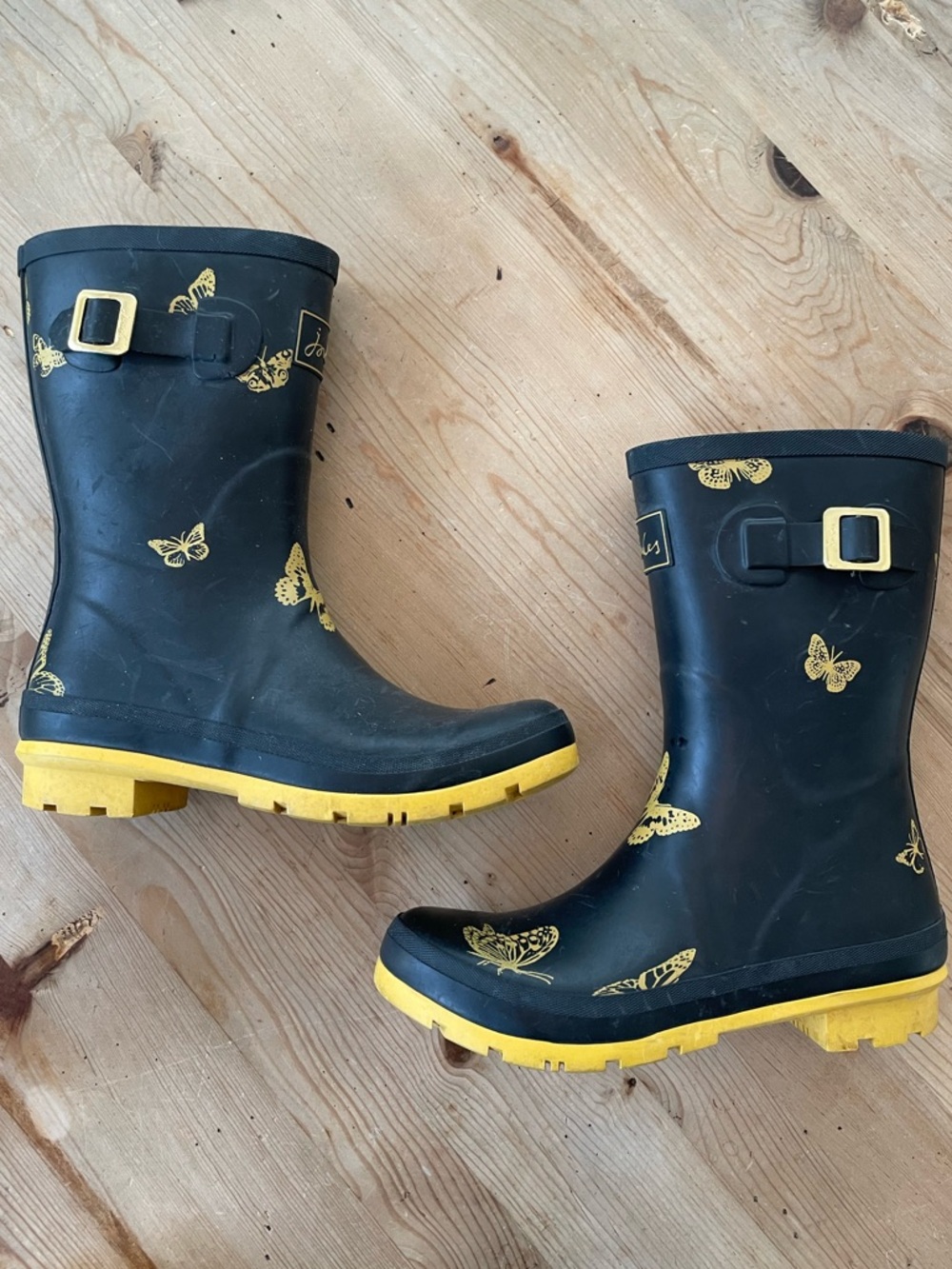 Joules Butterfly Rain Boots Cottagecore Preppy Festival Wellies - Picture 4 of 7